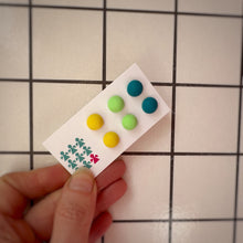 Load image into Gallery viewer, Trio of zero-waste Jesmonite earrings