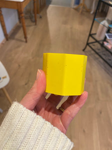 Bright yellow octagon planter/tea light holder