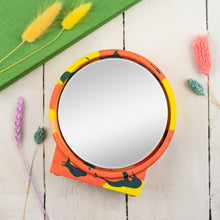 Load image into Gallery viewer, Orange, Yellow &amp; Green Marbled Jesmonite Mirror
