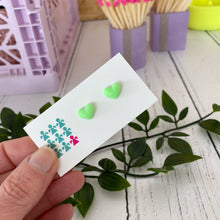 Load image into Gallery viewer, Neon jesmonite heart stud earrings