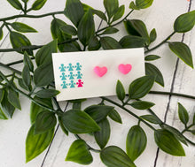 Load image into Gallery viewer, Neon jesmonite heart stud earrings