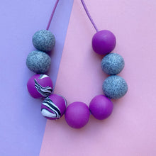 Load image into Gallery viewer, Violet purple zero waste necklace