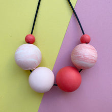 Load image into Gallery viewer, Pink and red statement Jesmonite necklace