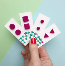 Load image into Gallery viewer, Nine Angels Bright pink square stud earrings