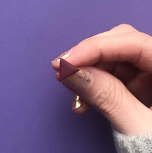 Load image into Gallery viewer, Nine Angels Burgundy triangle earrings