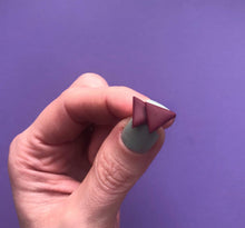 Load image into Gallery viewer, Nine Angels Burgundy triangle earrings