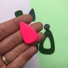Load image into Gallery viewer, Nine Angels Giant neon pink triangle studs