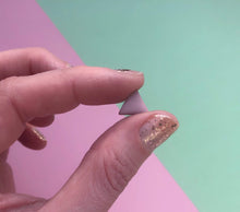 Load image into Gallery viewer, Nine Angels Heather pink triangle polymer clay earrings