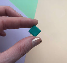 Load image into Gallery viewer, Nine Angels Jade green square earrings