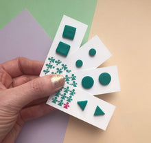 Load image into Gallery viewer, Nine Angels Jade green triangle earrings