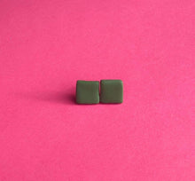 Load image into Gallery viewer, Nine Angels Khaki square earrings