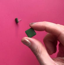 Load image into Gallery viewer, Nine Angels Khaki square earrings