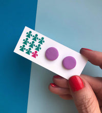 Load image into Gallery viewer, Nine Angels Lilac circle earrings