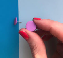 Load image into Gallery viewer, Nine Angels Lilac circle earrings