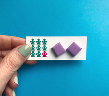 Load image into Gallery viewer, Nine Angels Lilac square earrings