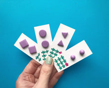 Load image into Gallery viewer, Nine Angels Lilac square earrings