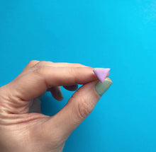 Load image into Gallery viewer, Nine Angels Lilac triangle earrings