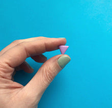 Load image into Gallery viewer, Nine Angels Lilac triangle earrings