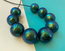 Load image into Gallery viewer, Nine Angels Mermaid green glitter sparkly necklace