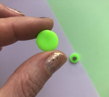 Load image into Gallery viewer, Nine Angels Neon green circle earrings