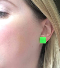 Load image into Gallery viewer, Nine Angels Neon green geometric earrings