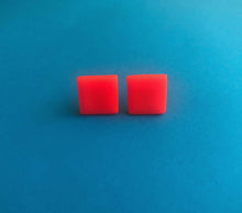Load image into Gallery viewer, Nine Angels Neon orange square earrings