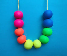 Load image into Gallery viewer, Nine Angels Neon rainbow clay bead necklace