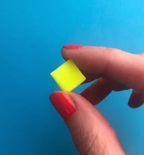 Load image into Gallery viewer, Nine Angels Neon yellow square earrings