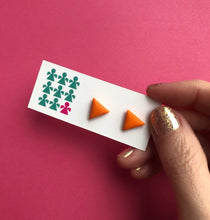 Load image into Gallery viewer, Nine Angels Orange triangle earrings