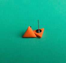 Load image into Gallery viewer, Nine Angels Orange triangle earrings