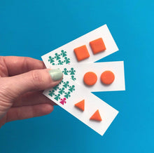 Load image into Gallery viewer, Nine Angels Orange triangle earrings