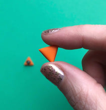 Load image into Gallery viewer, Nine Angels Orange triangle earrings