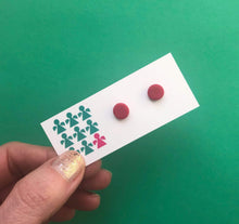 Load image into Gallery viewer, Nine Angels Red mini-circle earrings