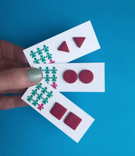 Load image into Gallery viewer, Nine Angels Red square earrings