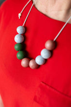 Load image into Gallery viewer, Nine Angels Rose pink, stone &amp; sage green necklace