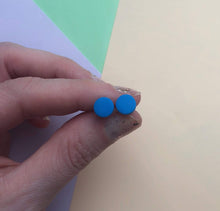 Load image into Gallery viewer, Nine Angels Royal blue mini circle stud earrings