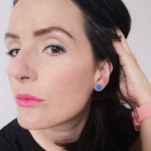 Load image into Gallery viewer, Nine Angels Royal blue mini circle stud earrings