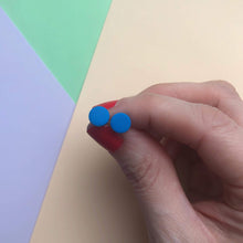 Load image into Gallery viewer, Nine Angels Royal blue mini circle stud earrings