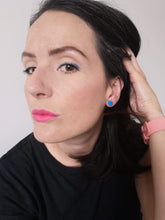 Load image into Gallery viewer, Nine Angels Royal blue mini circle stud earrings