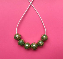 Load image into Gallery viewer, Nine Angels Sage green &amp; gold sparkly necklace