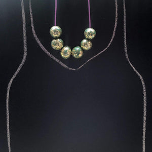 Nine Angels Sage green & gold sparkly necklace