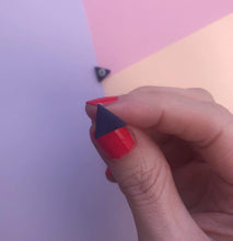 Load image into Gallery viewer, Nine Angels Simple navy triangle stud earrings