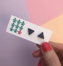 Load image into Gallery viewer, Nine Angels Simple navy triangle stud earrings
