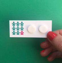 Load image into Gallery viewer, Nine Angels Simple white circle stud earrings