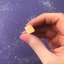 Load image into Gallery viewer, Nine Angels Square peach polymer clay earrings