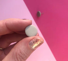 Load image into Gallery viewer, Nine Angels Taupe circle polymer clay earrings