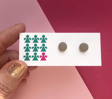 Load image into Gallery viewer, Nine Angels Taupe mini circle polymer clay earrings