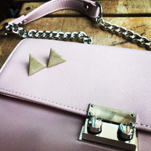 Load image into Gallery viewer, Nine Angels Triangle gold sparkly earrings