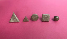 Load image into Gallery viewer, Nine Angels Triangle gold sparkly earrings