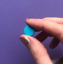 Load image into Gallery viewer, Nine Angels Turquoise clay circle earrings